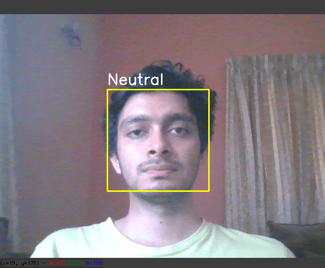 Man with yellow box around their face labelled 'Neutral'